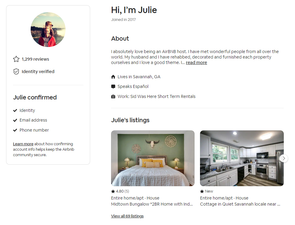 Julie Host Airbnb