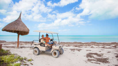 golf cart in beach